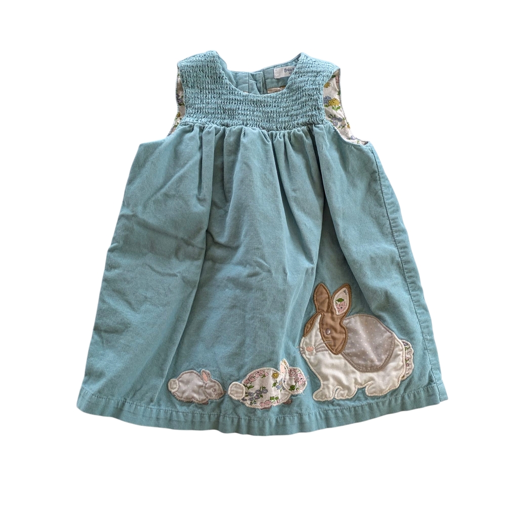 Baby Boden Blue Dress with Bunny Applique 6-12m